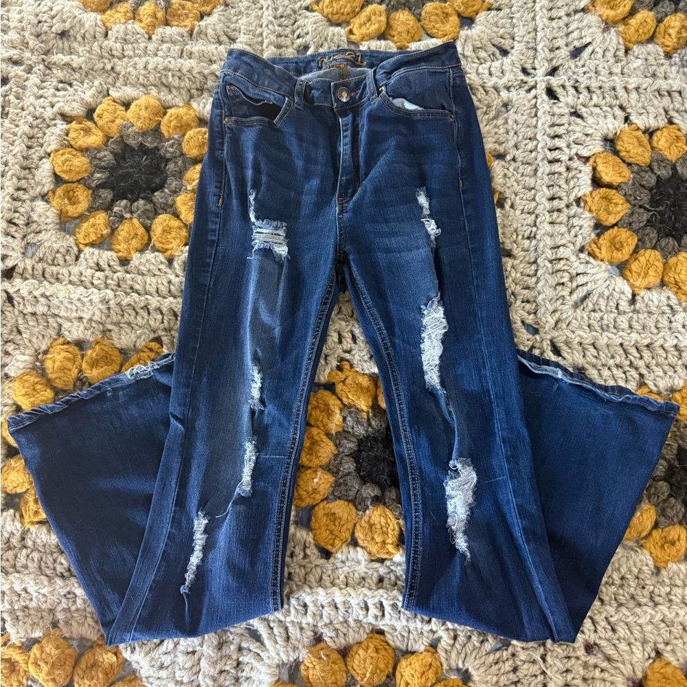 Rue21 Blue Denim with Gold Stitching